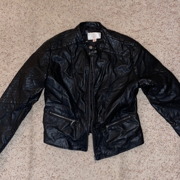 Black Faux Leather Jacket - Picture 1 of 4